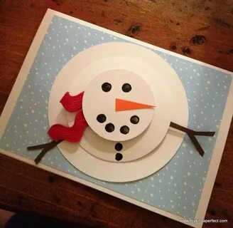 Снеговик новогодняя открытка своими руками.