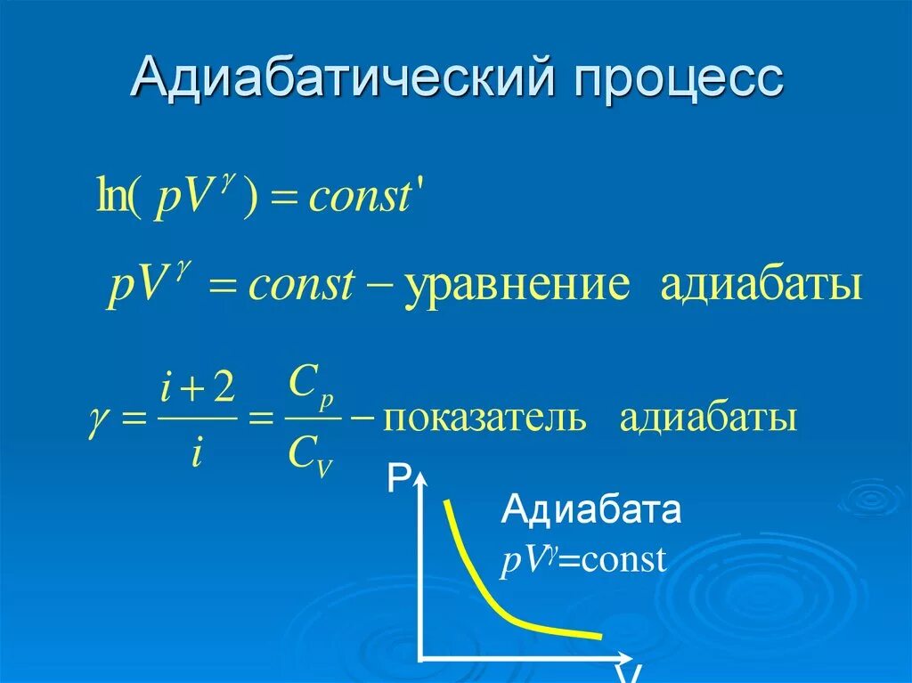 Адиабатное расширение воздуха. Адиабатический процесс идеального газа формула. Уравнение адиабатного процесса формула. Адиабатический процесс сжатия газа. Адиабатический процесс физика 10 класс.