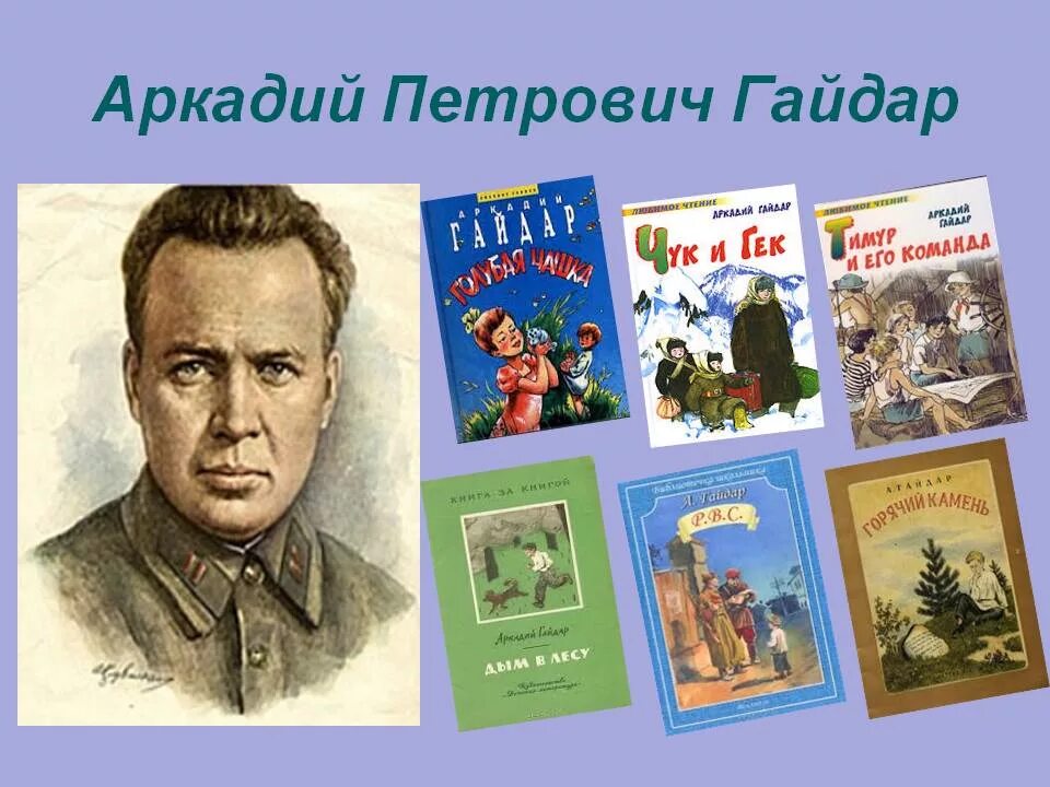 Произведения отечественных писателей на тему детства 5. 22 Января – день рождения Аркадия Петровича Гайдара. День рождения советского детского писателя Аркадия Гайдара (1904-1941).