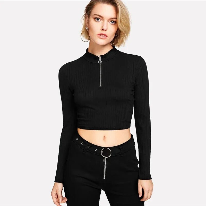 Водолазка женская короткая. Топ crop zip top. короткая кофта. укороченная кофта. укороченная кофта с длинными рукавами.