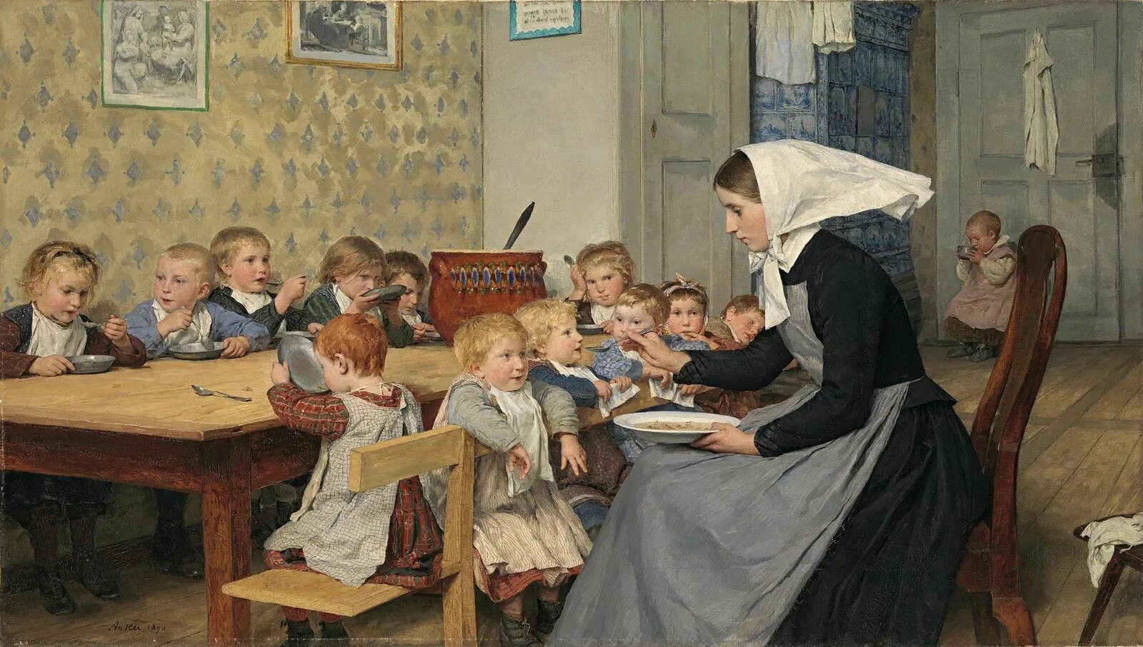 Школа 18 французская. Художник Albert Samuel Anker.