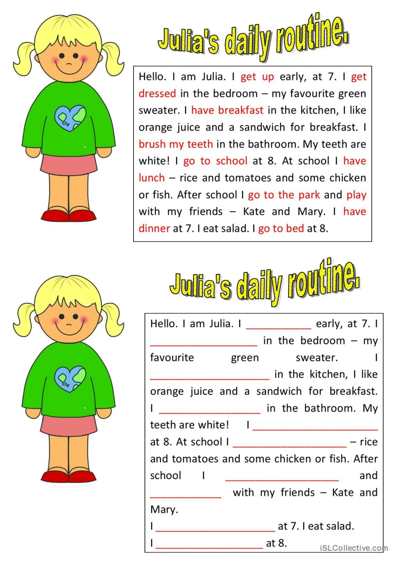 Present simple routine. Daily Routine текст. Текст в present simple Daily Routine. Daily Routines for Kids текст.