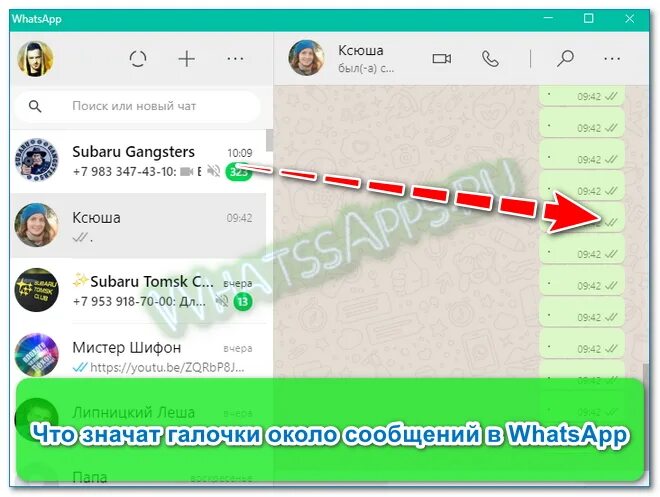 Что означает две серые галочки в ватсап