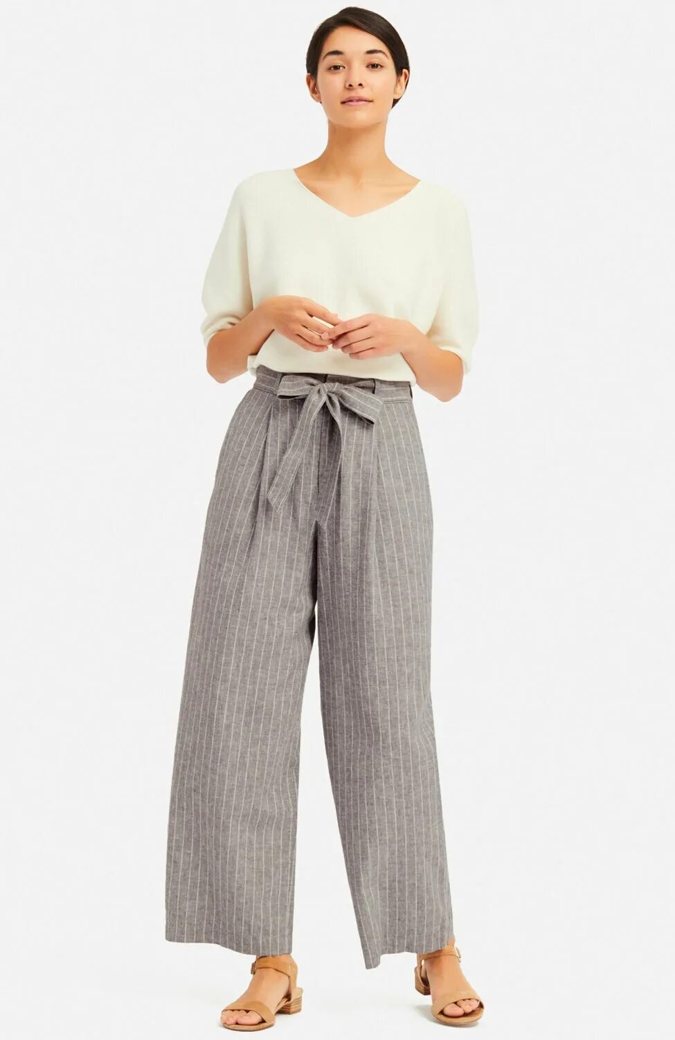 Широкие штаны вб. Брюки палаццо юникло. Юникло брюки лен. Uniqlo Linen trousers. Deha брюки Linen straight Pants.