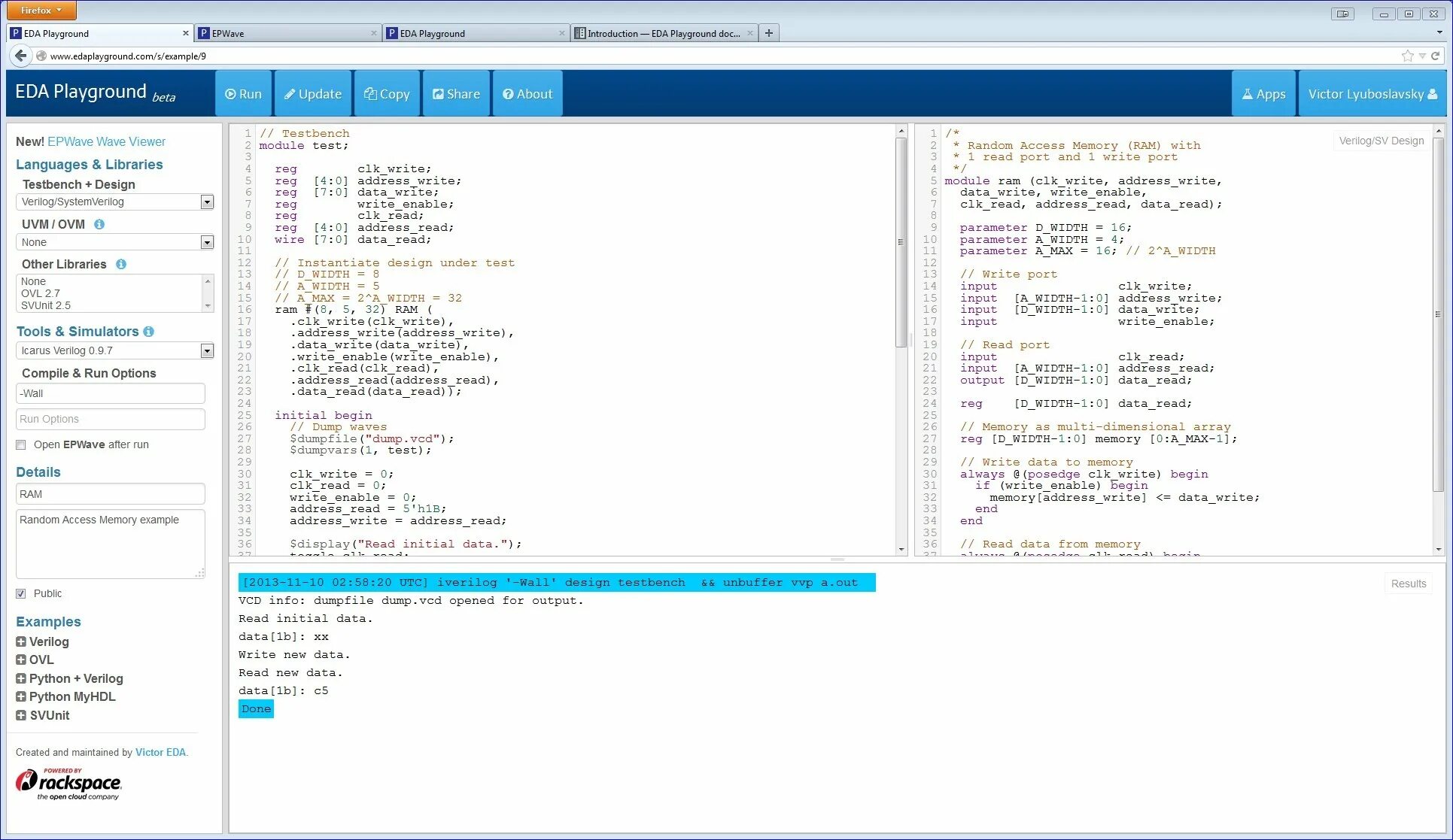 Шифратор Verilog. SYSTEMVERILOG. Eda Tool Simulation. Icarus Verilog. Write enable