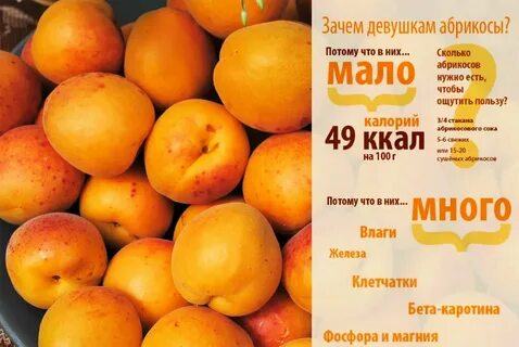 Абрикосы калорий