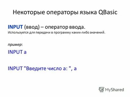 Input язык программирования