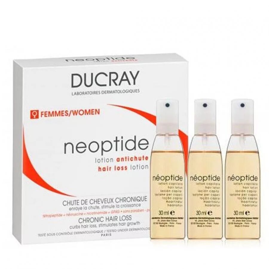 Лосьон для волос Ducray Neoptide. Дюкрэ Неоптид лосьон. Спрей Neoptide Ducray. Дюкре Неоптид лосьон д/женщин 3*30мл.