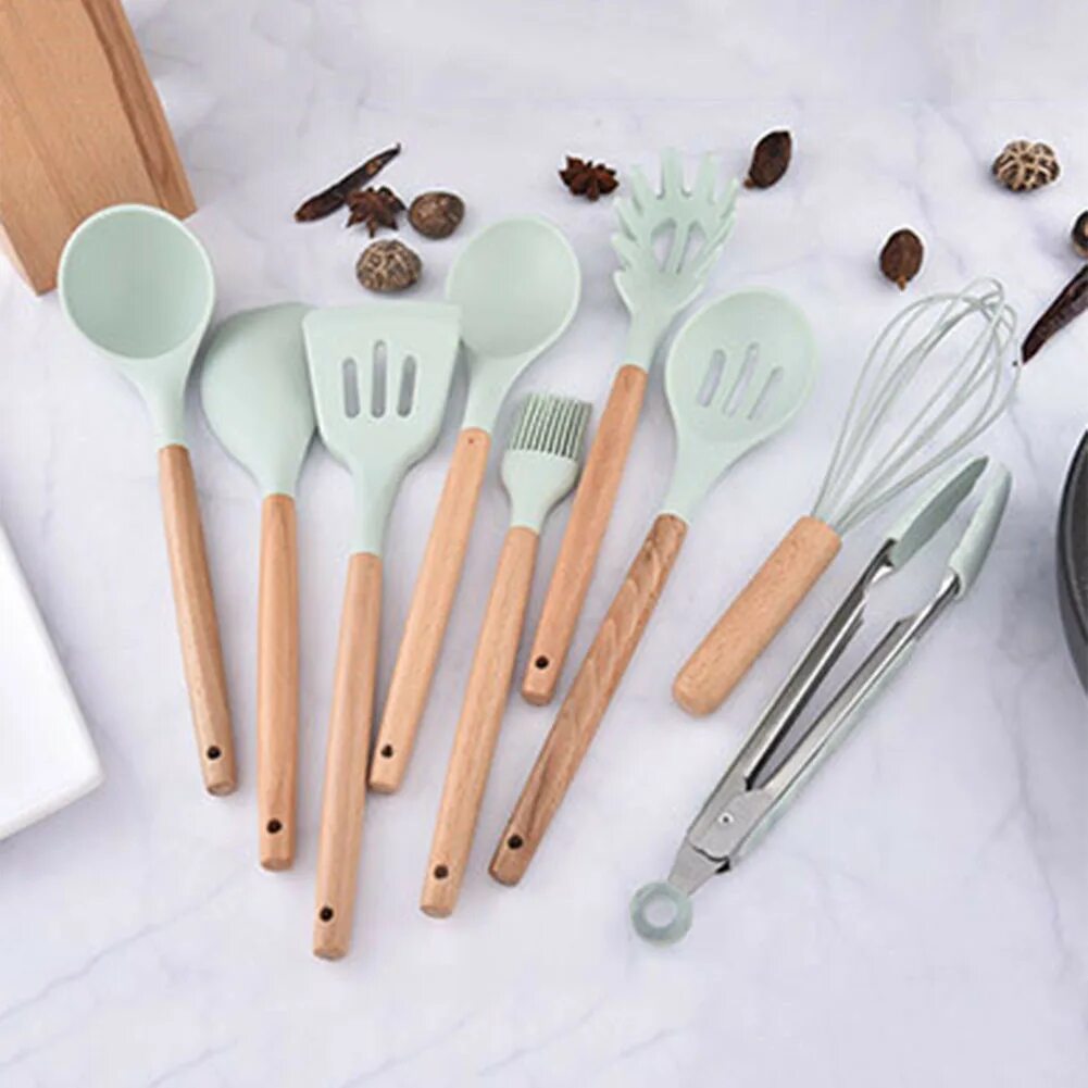 Silicone Kitchen Utensils набор. Kitchen Utensils набор лопаток из 11 штук. Коробка Silicone Kitchen Utensils Set. Silicon Kitchen Utensils Set c силиконовой ручкой.