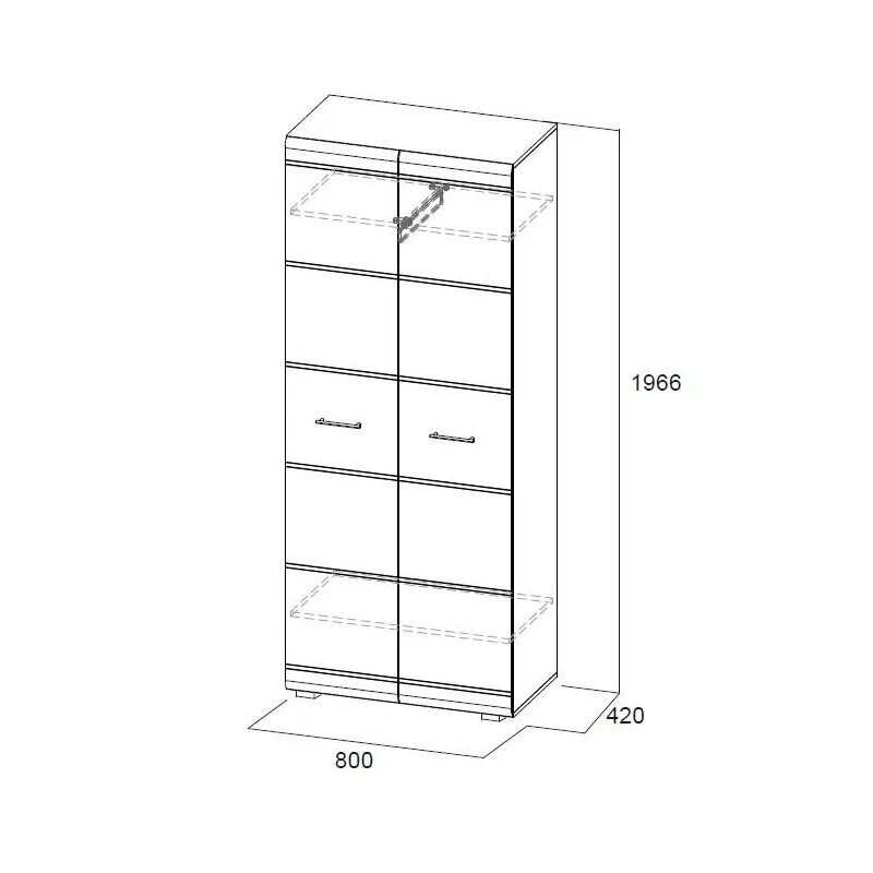 Двухстворчатый шкаф размеры