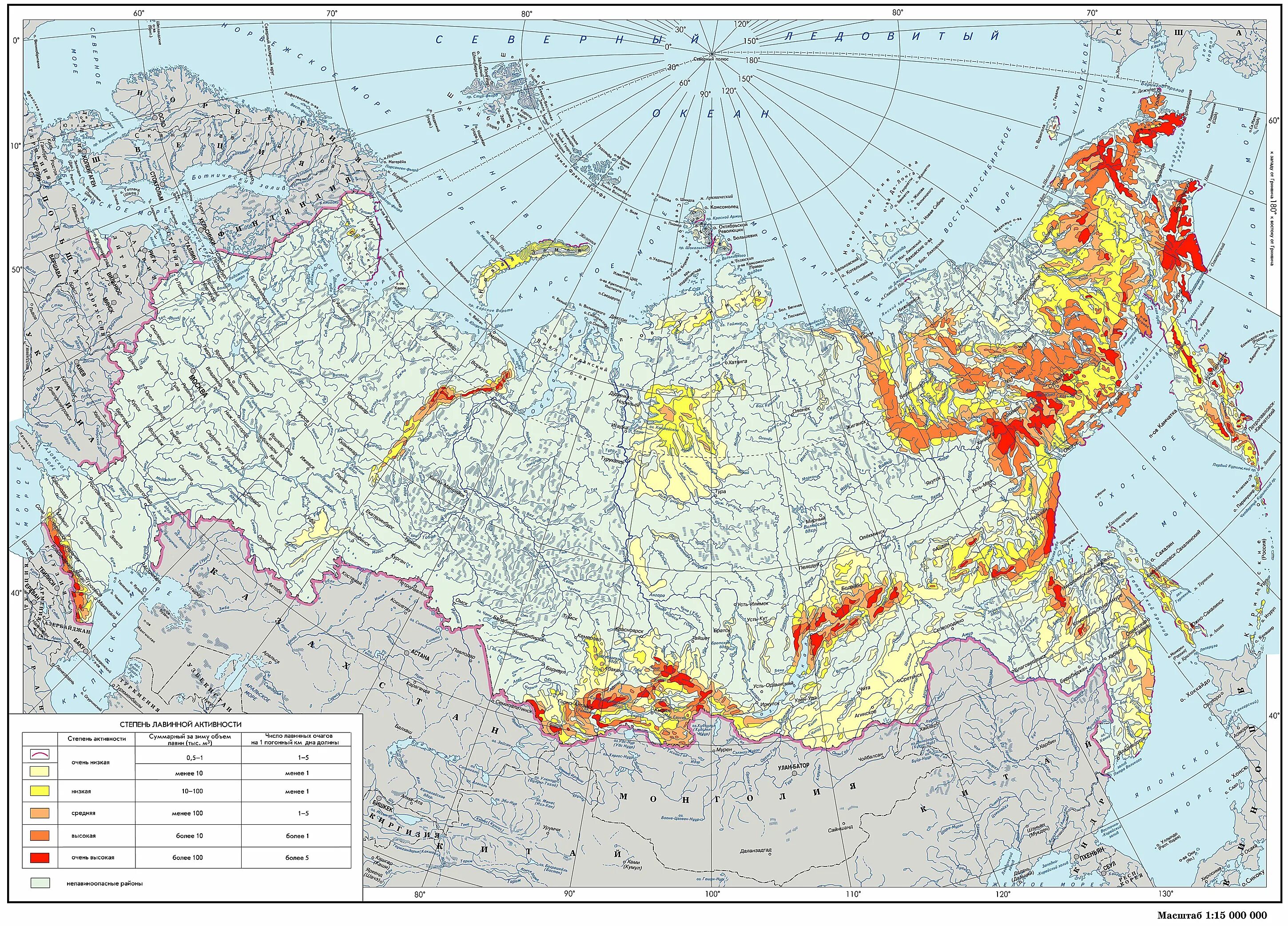 Широко распространенная на территории россии. Карта лавинной опасности России. Карта лавиноопасных районов СССР. Лавиноопасные районы России. Снежные лавины в России карта.