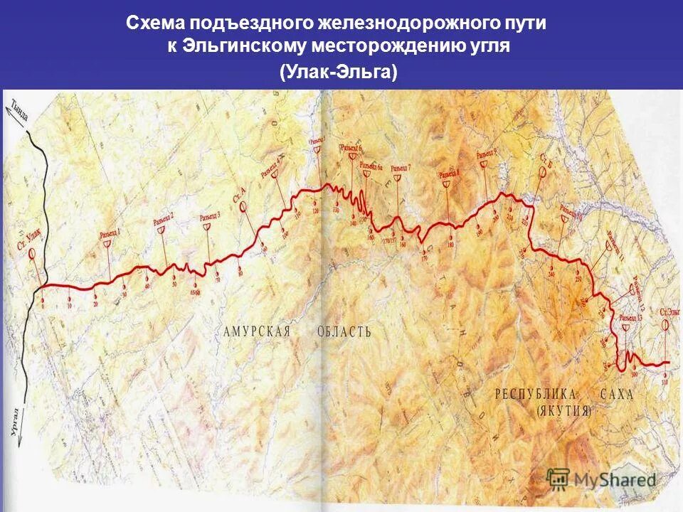 эльгинское месторождение на карте