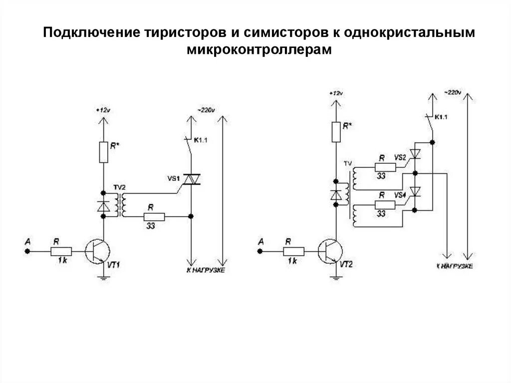 Схемы управления триодным тиристором