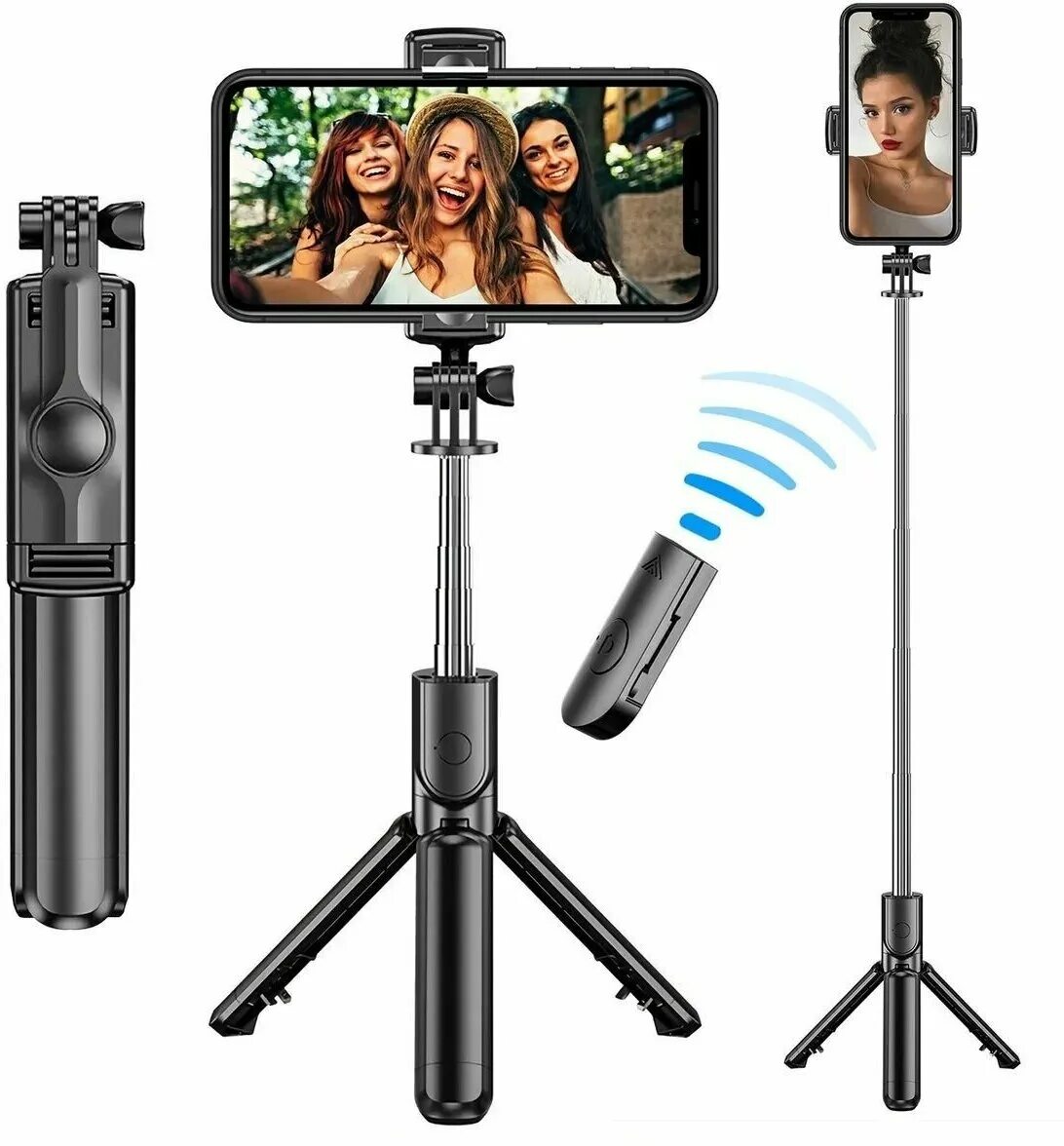 Тренога селфи. Штатив-монопод selfie Stick r6. Selfie Tripod s03-s. Монопод для селфи Borofone bh9 Tripod беспроводной с пультом White 382921. Монопод для селфи Hoco k21 bt4 Tripod пультом Black.