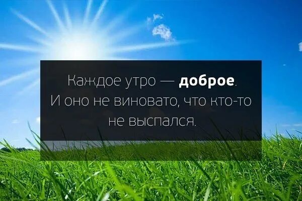 Каждое утро это появляется. Каждое утро доброе и оно не виновато что. Утро не виновато. Каждое утро доброе. Утро всегда доброе оно не виновато что кто-то не выспался.