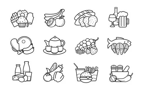 Food and drinks linear icons set 1410534 Vector Art at Vecteezy