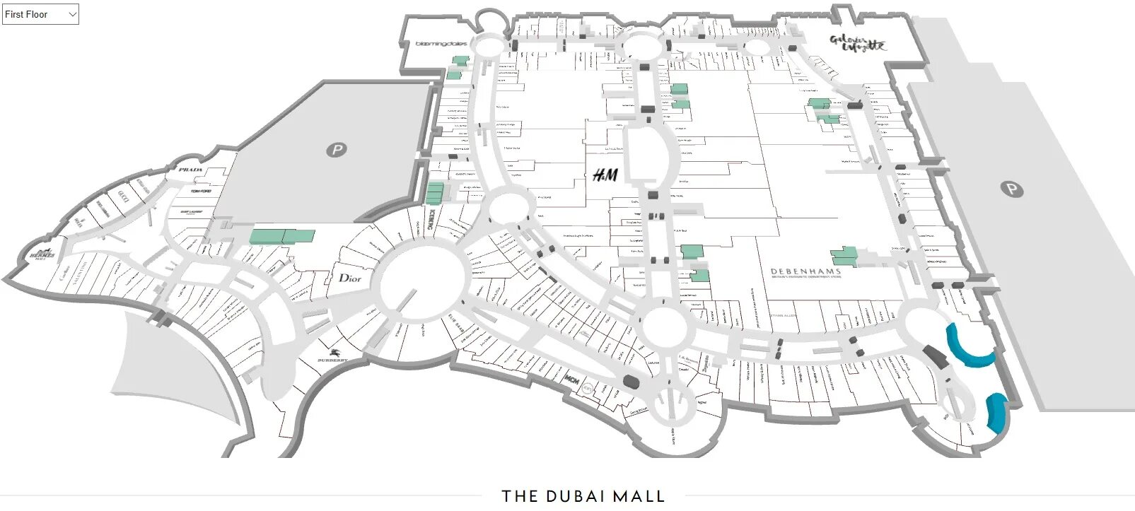 Карта dubai mall