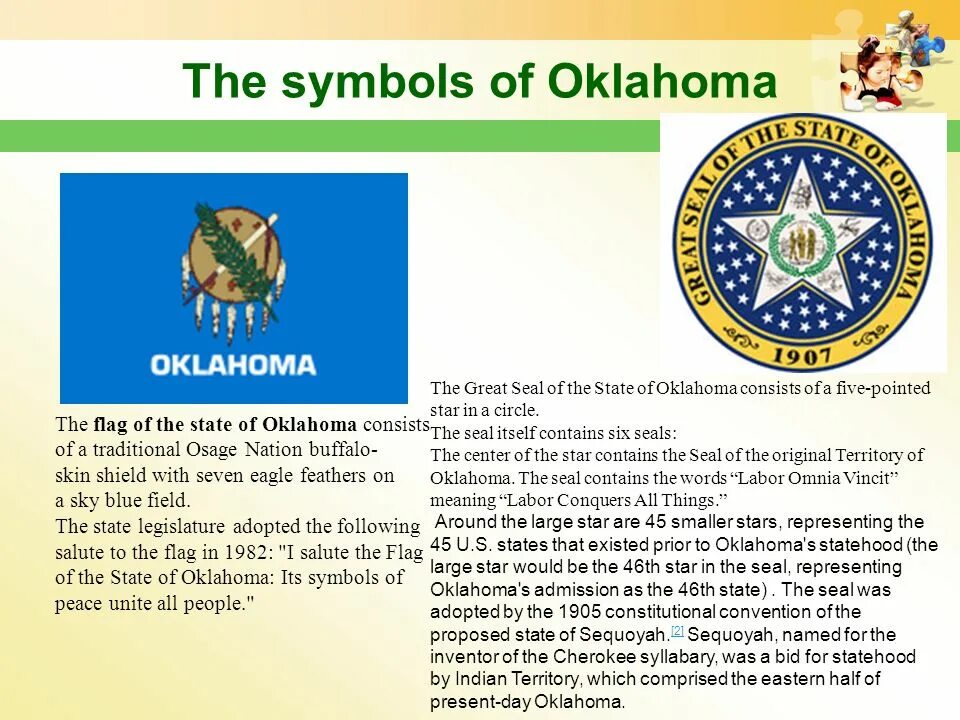 Is the official name of the state. Презентация оклахома. great seal of the state of oklahoma 1907. оклахома презентация география. oklahoma описание.