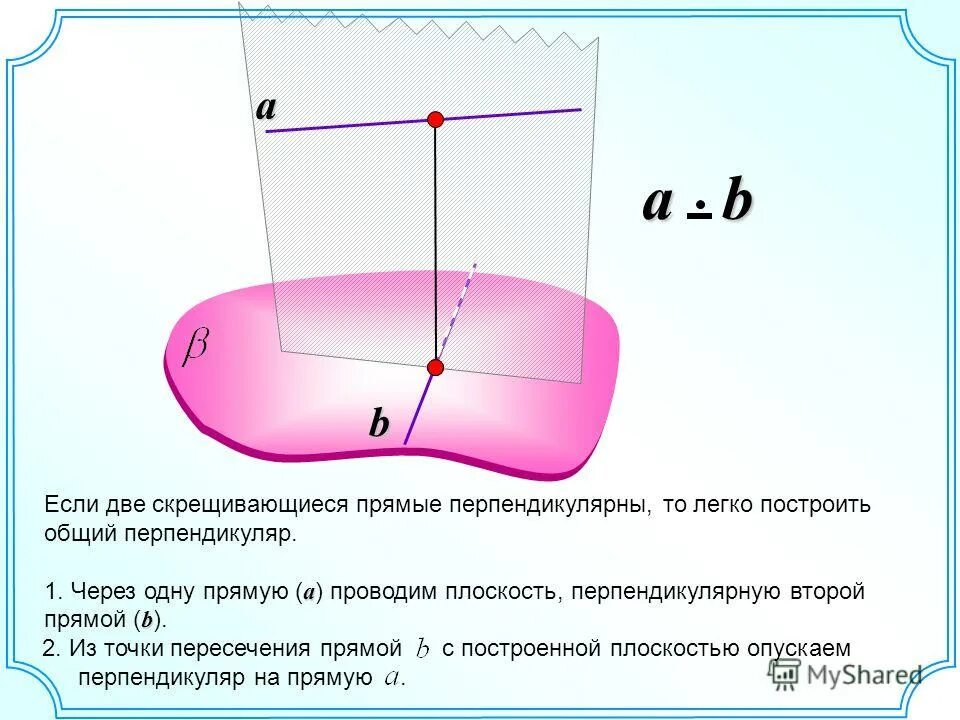 Общий перпендикуляр скрещивающихся прямых