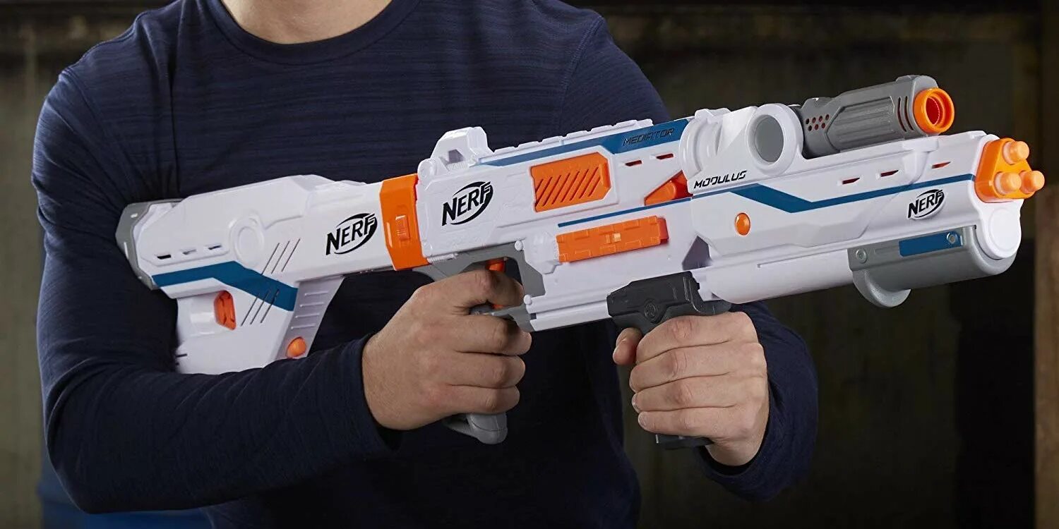 Nerf modulus. Бластер НЕРФ Модулус. Бластер Модулус медиатор. Бластер Nerf медиатор e0016eu4. НЕРФ Элит Модулус.