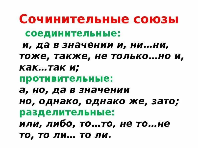 Значения союза ни ни. Соединительные противительные и разделительные Союзы. Сочинительные Союзы. Сочинительный противительный Союз. Сочинительные соединительные Союзы.