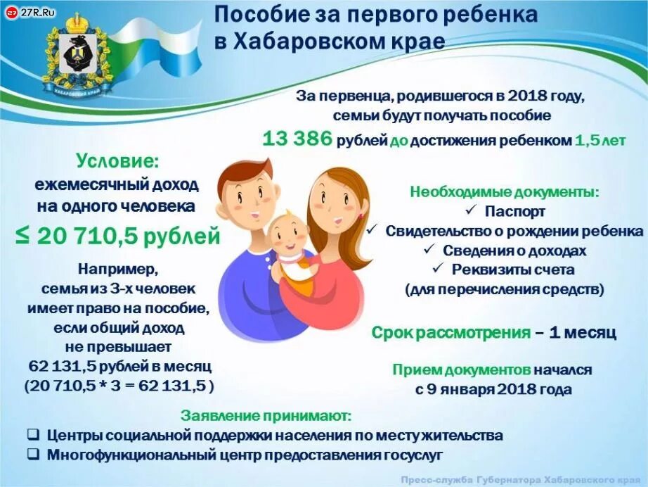 Путинские выплаты на второго. Губернаторские пособия на первого ребенка. Пособия на детей в Хабаровске. Губернаторские выплаты на первого ребёнка. Пособие на ребенка в Хабаровском крае.