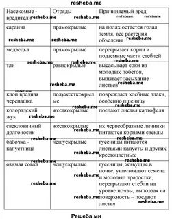 Типы развития насекомых таблица 7 класс биология