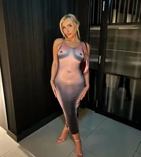 4. Love Island star Ellie Brown looked incredible in a risqué naked dress. 