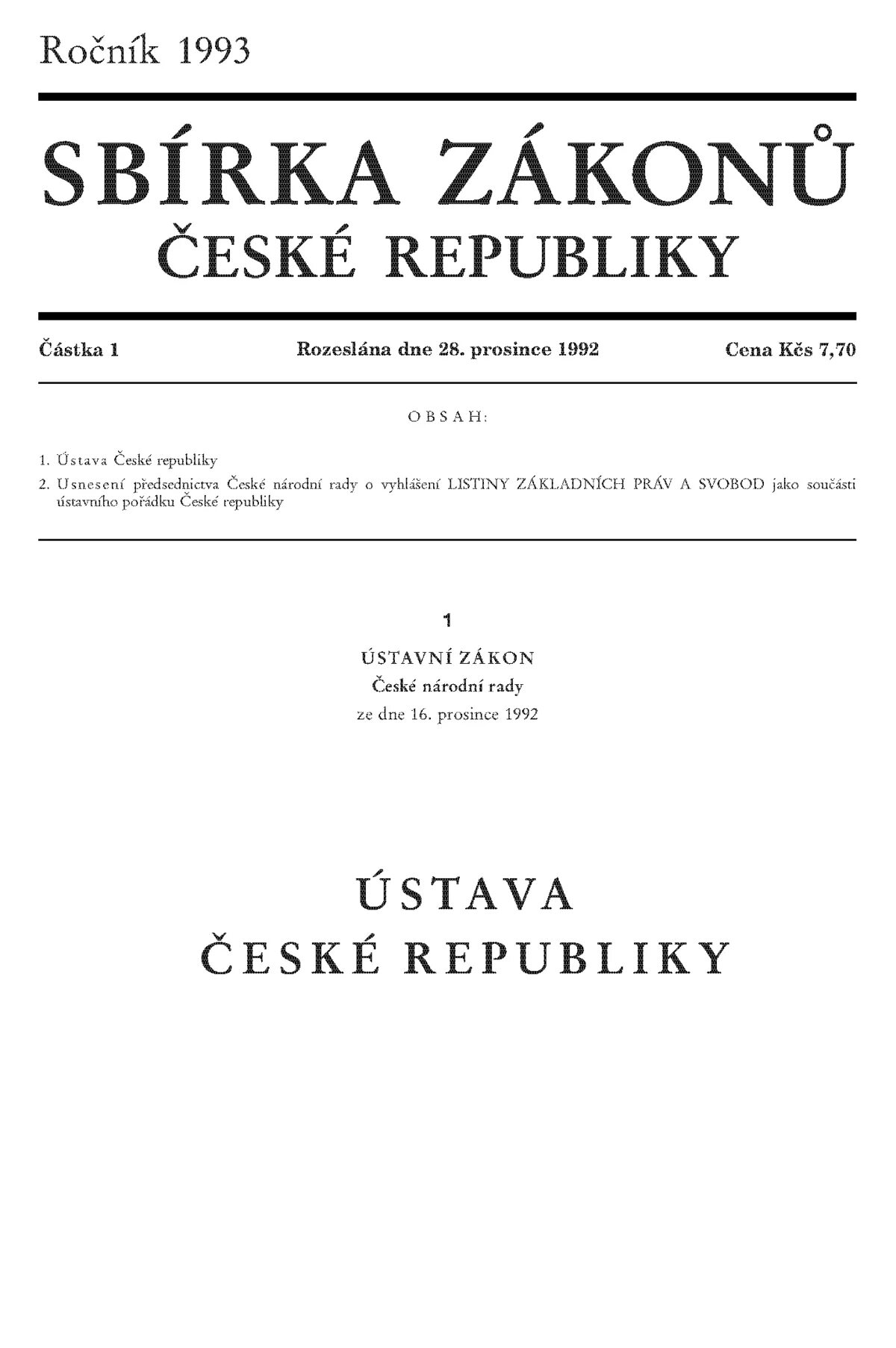 Конституция чехии. Законы чешской республики. принятие конституции в чехии.