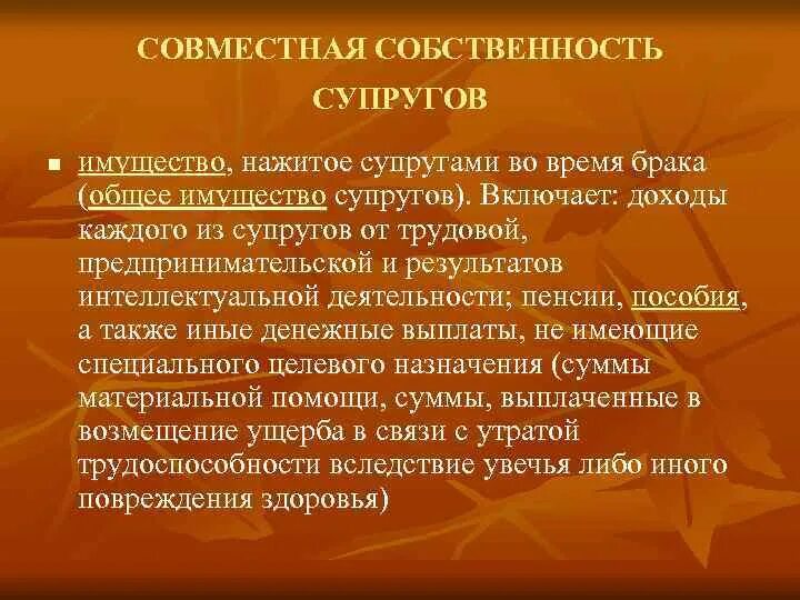 Что будет общей совместной собственностью супругов. Совместная собственность супругов. Личная и совместная собственность супругов. Личная собственность супругов – общая собственность супругов. Совместное владение.