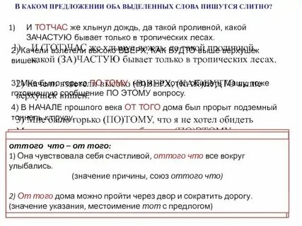 Тот час как пишется слитно или раздельно