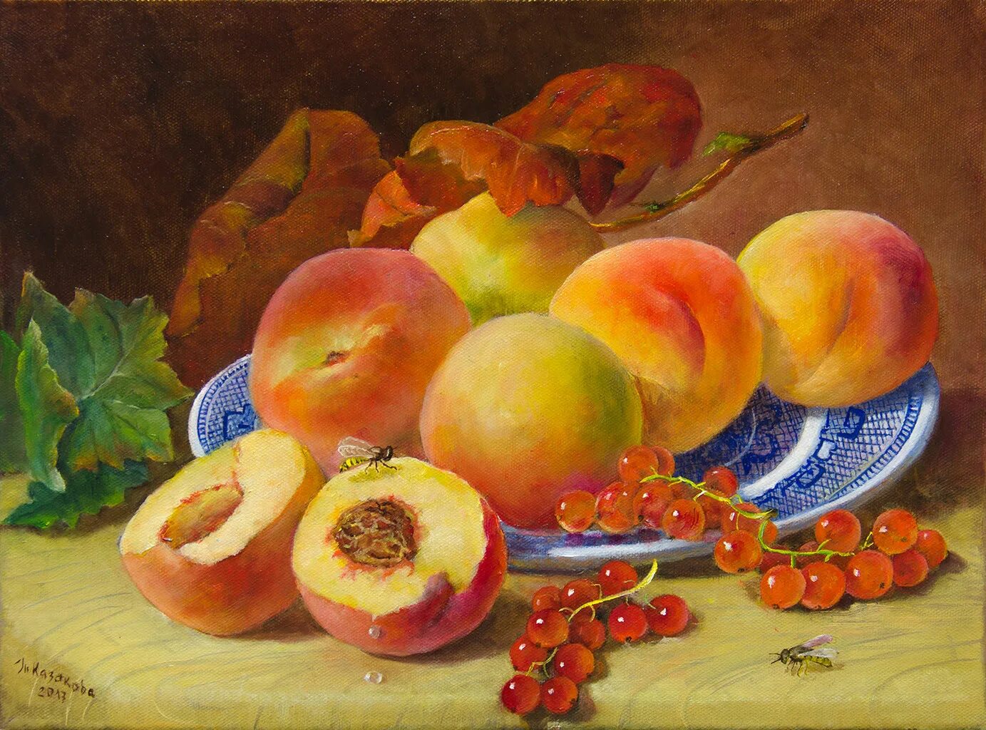 2 4 всех фруктов составляют персики. Художник Eloise Harriet Stannard.