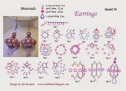 Круглые серьги из бисера схемы