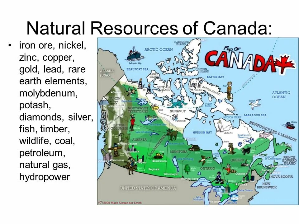 Many natural resources. Полезные ископаемые Канады на карте. Карта полезных ископаемых Канады. Природные ресурсы Канады. Natural resources Canada.