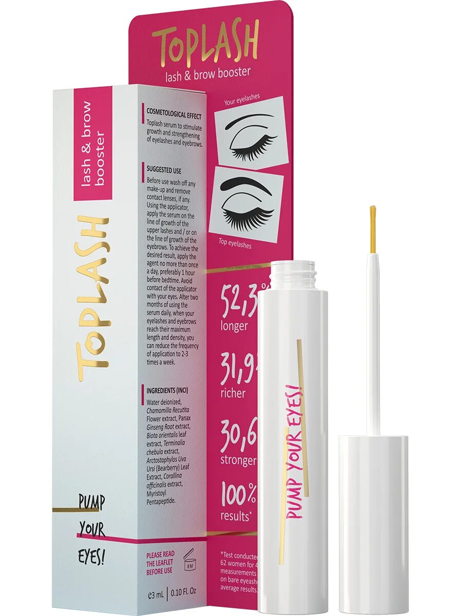 Lash brow отзывы. Сыворотка топлэш для ресниц. TOPLASH Lash & Brow Booster Serum. Топлаш сыворотка для ресниц. Сыворотка для роста ресниц TOPLASH.