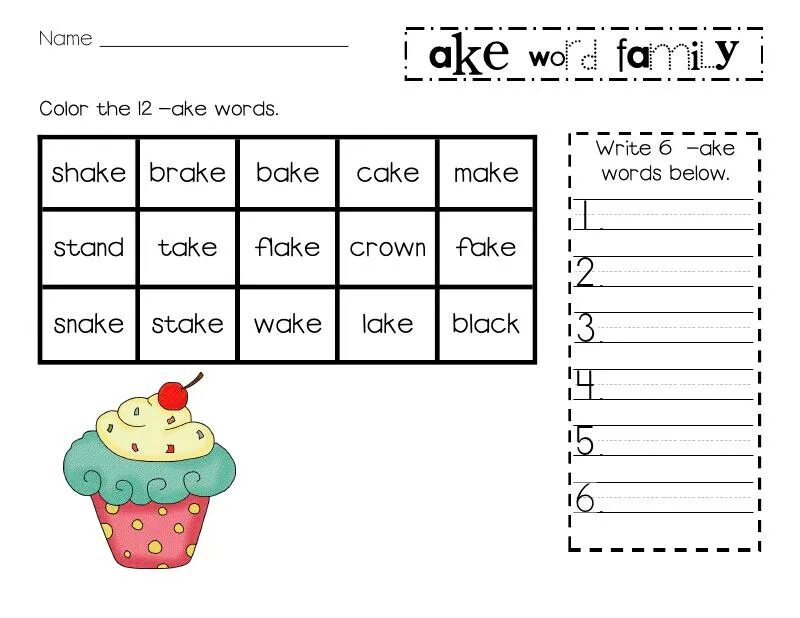 Make word family. Family Words Worksheets. Reading Word Families Worksheets for Kids. Ake Words. Word Families Worksheets for Kids.