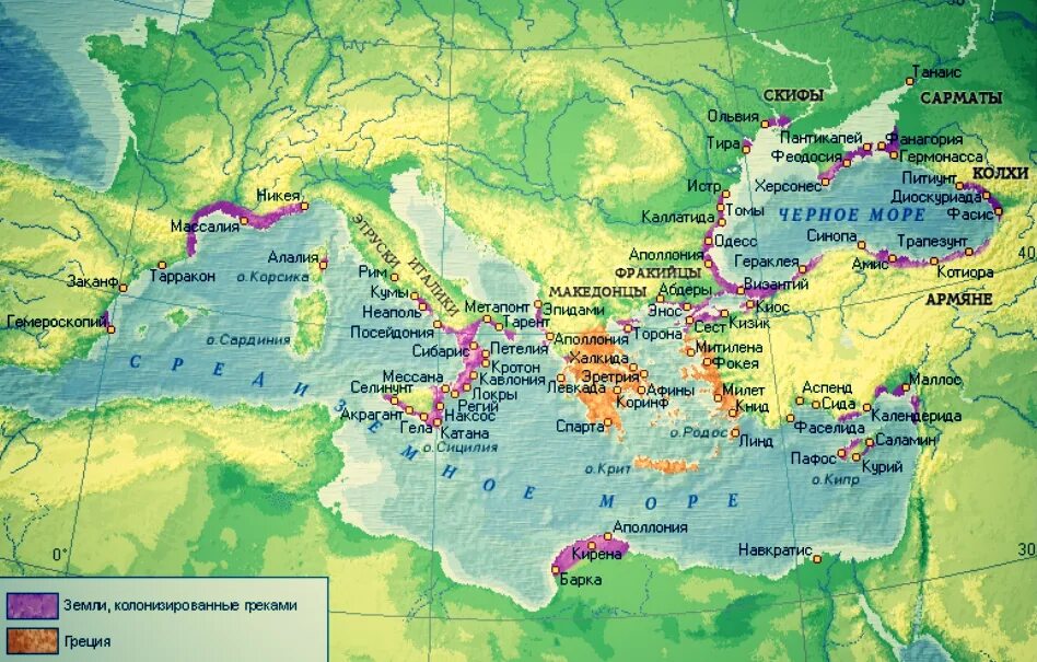 Территория где. Колонии греков на черном море на карте. Древняя Греция и колонии Греции в карте. Колонии Греции на карте берегах Средиземного и черного морей. Древняя Греция Греческая колонизация.