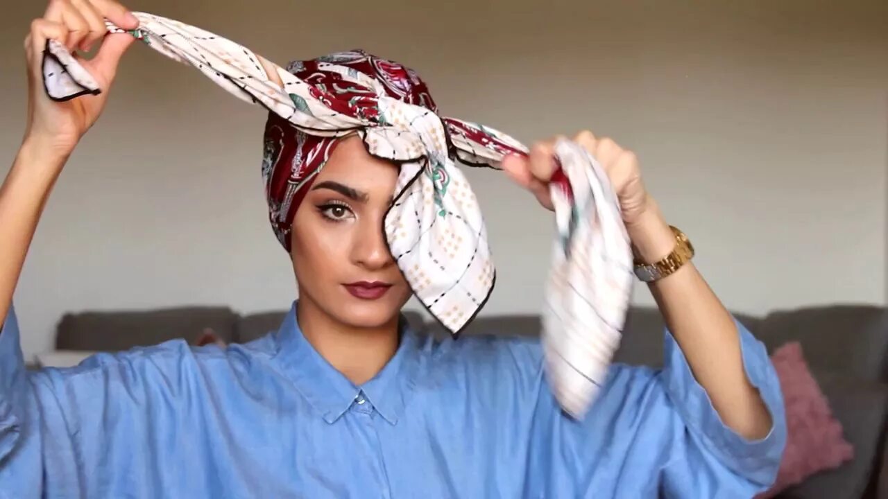 Как завязать чалму из шарфа