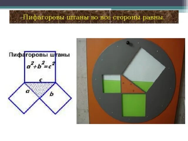 Пифагоровы штаны на все стороны равны что. Теорема Пифагора Пифагоровы штаны. Пифагор в пифагоровых штанах. Теорема Пифагора "Пифагоровы штаны во все стороны ровны". Пифагоровы штаны во все стор.