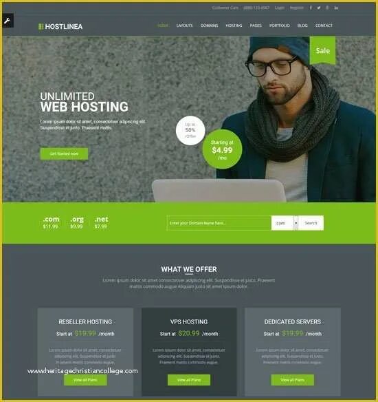 Hosting Template html Responsive. Хостинг сайта html