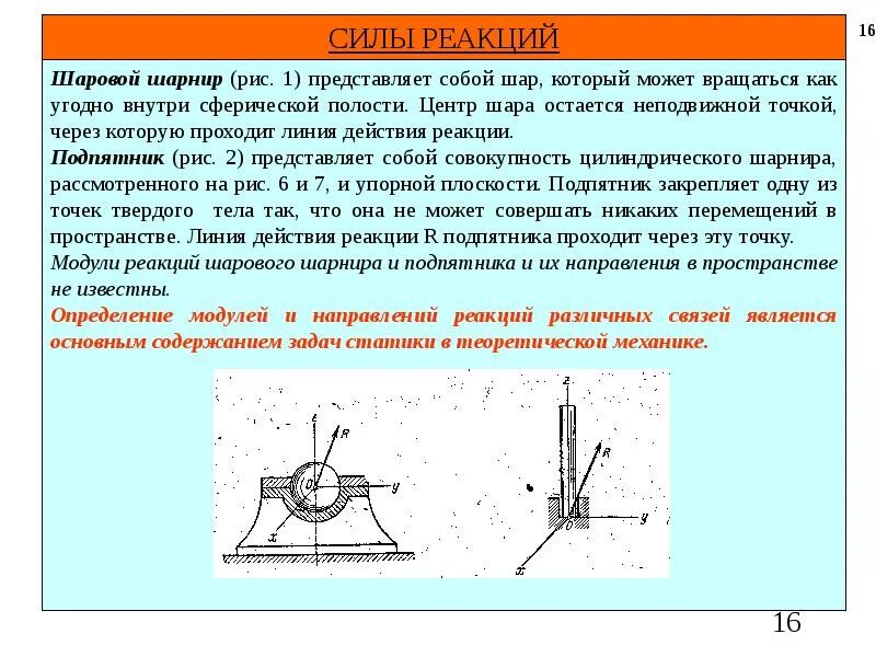 Определить силу реакции шарнира