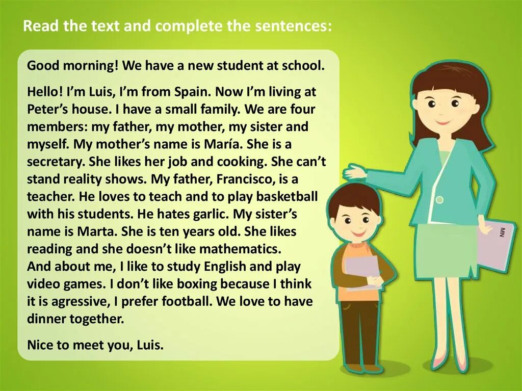 Read text c. Text about likes and dislikes. our family like или likes. text about likes and dislikes worksheets. text for new learners.