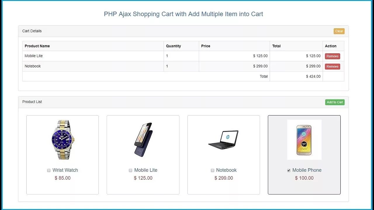 Item contains. Ajax Cart. Php Ajax Cart. Add to Cart. Php Ajax PDO Cart корзина продуктов.