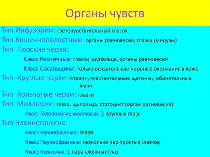 Органы чувств 7 класс биология