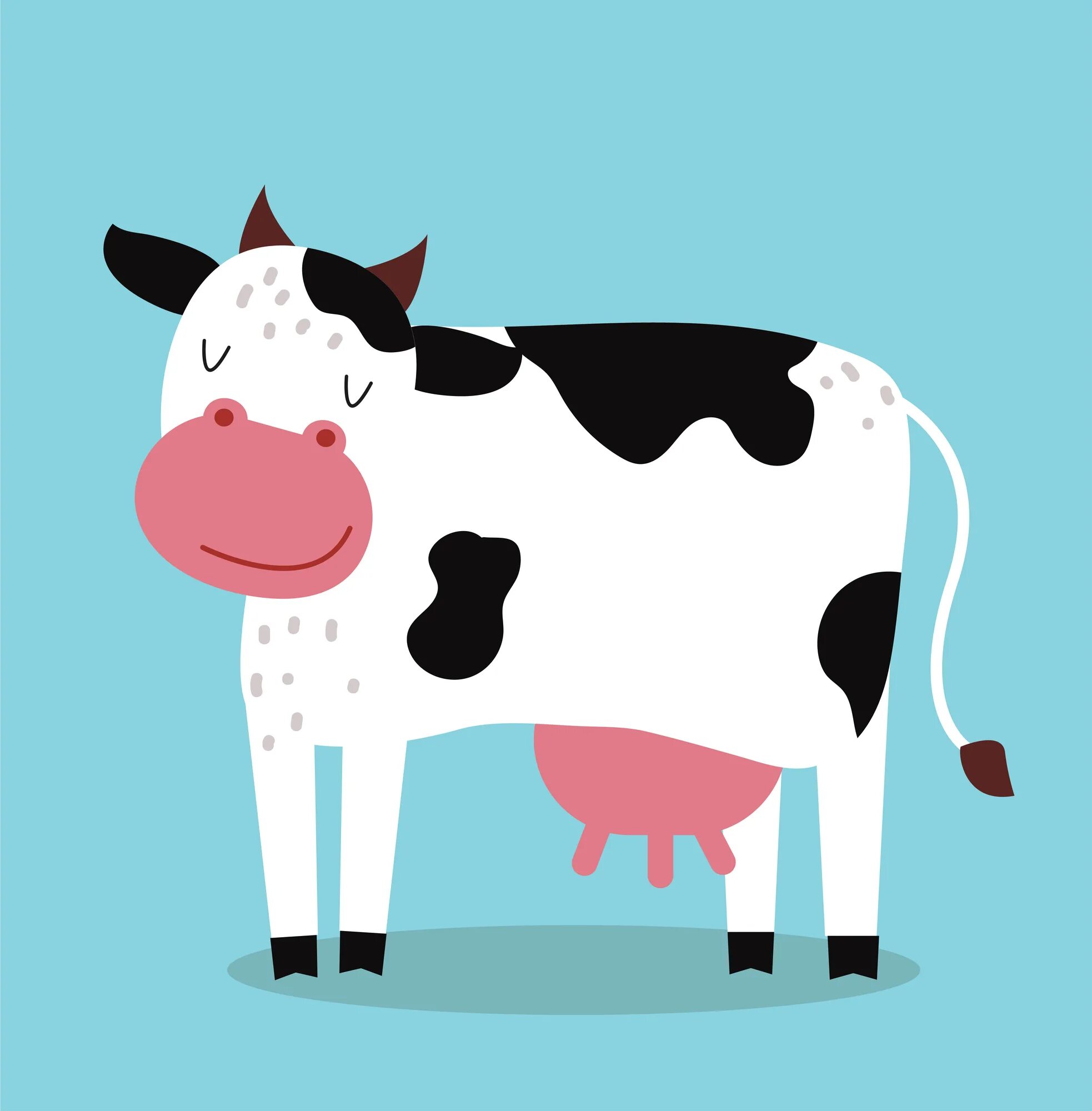 Мультяшные коровы. Корова вектор. Корова на синем фоне. Корова мультяшная векторный.