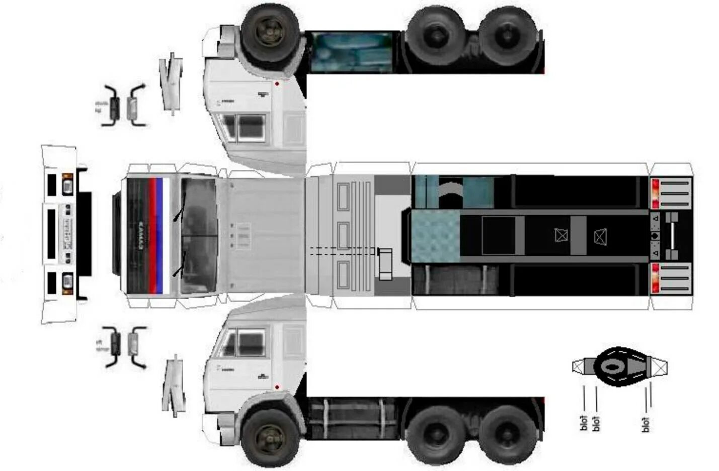 Склеивание техника склеивания. Развертка кабины КАМАЗ 54115. КАМАЗ 54115 развертка. Развертка КАМАЗ 54115 С прицепом. Бумажный КАМАЗ 54115.