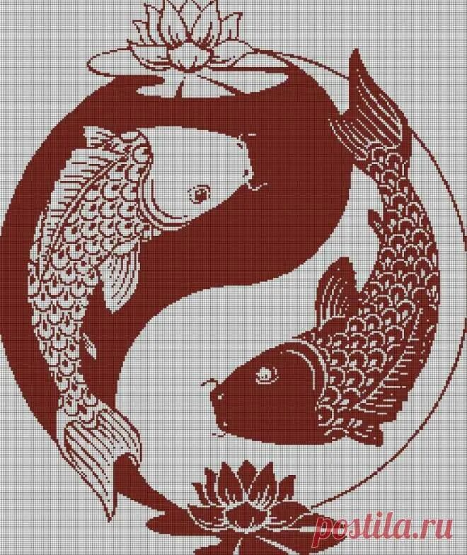 Знак двух рыб. Китайские рыбки Инь Янь. Японские карпы Инь Янь. Рыбы кои Инь Янь.