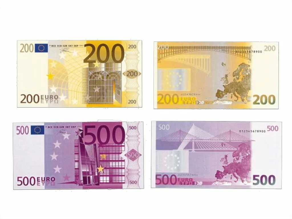 Купюры евро. Евро с двух сторон. Бумажные деньги евро. 100 Евро с двух сторон. Размер евро купюры