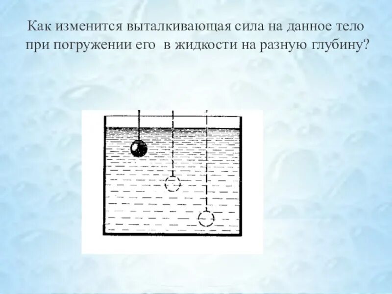 Продолжите фразу выталкивающая сила