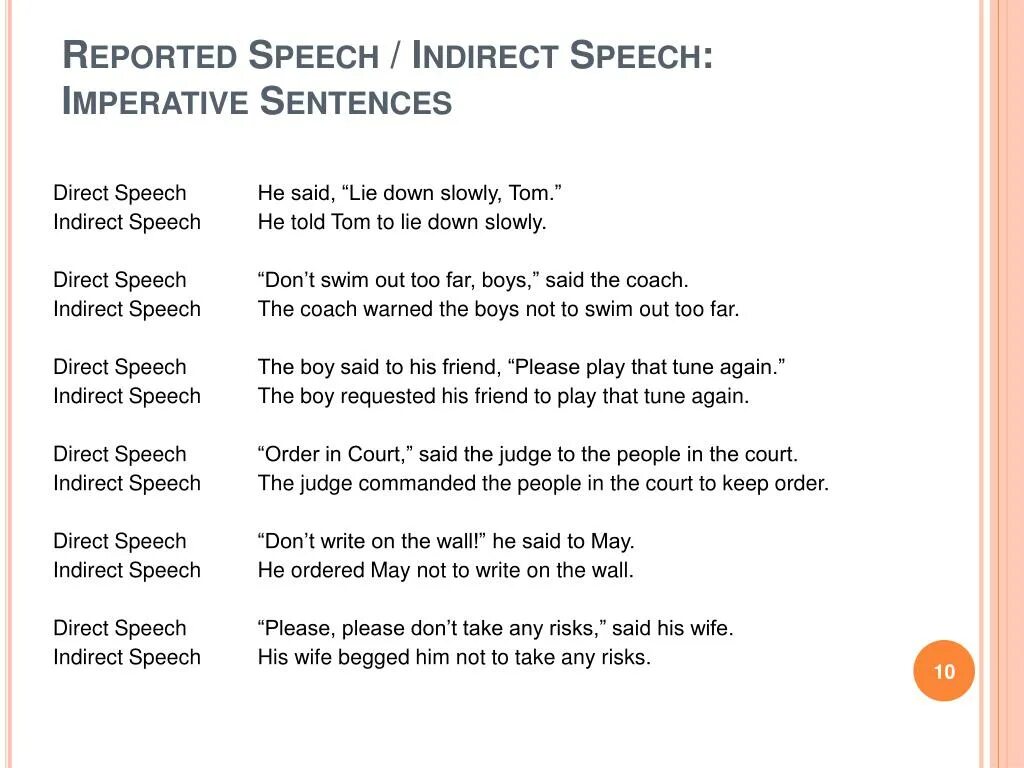 Sentence s in reported speech. Imperative sentences reported Speech. Imperative mood in reported Speech. Imperative in reported Speech. Reported Speech повелительное наклонение.